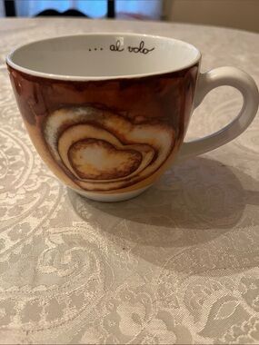 Thun Brown Heart Ceramic Mug Large in EUC Italian